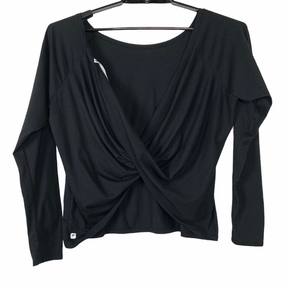 Fabletics Switch Back Tee Sz Large Black Open Back - Picture 5 of 9